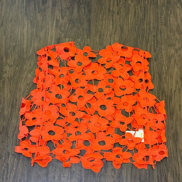 Maeve Orange Floral Cutout Camisole Top - Picture 8 of 13